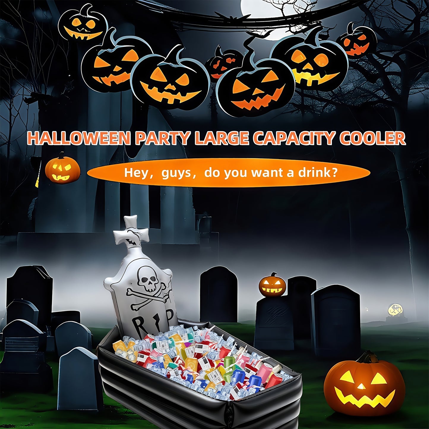 Tombstone Halloween Decoration with Pirate Skull