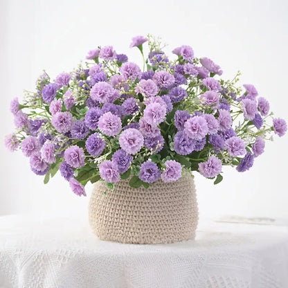 Bundle of 6: Realistic 20-Head Purple Hydrangea Silk Flowers