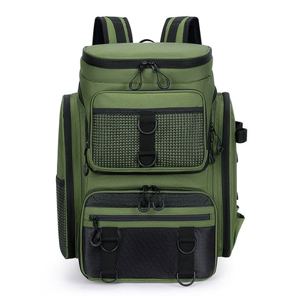 Fishing Backpack with Rod Holder & Tackle Box