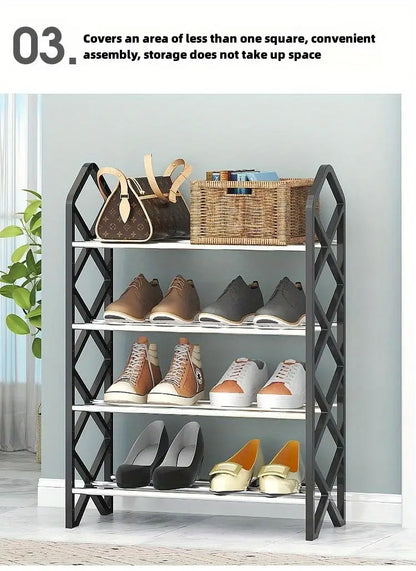 Elegance meets organization with this innovative dustproof shoe rack
