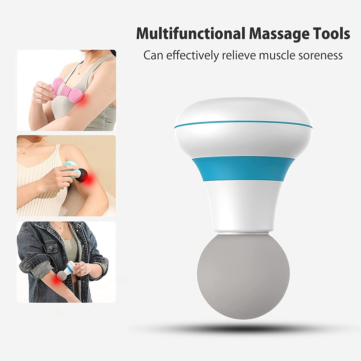 Professional Handheld Massager Wand – Powerful 6-Mode(White)