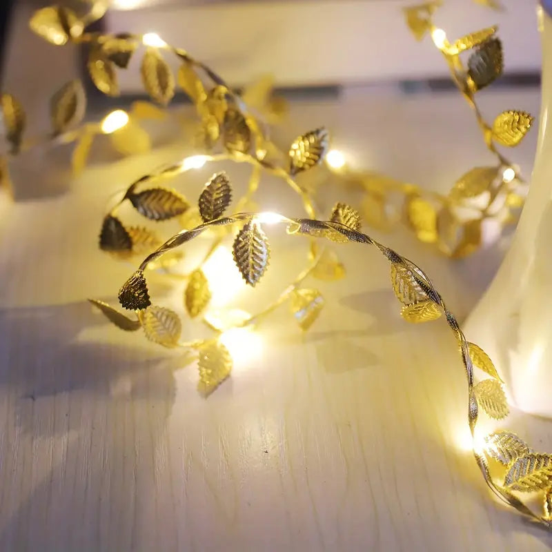 2 Meters Simulation Golden Leaf Indoor Decoration String Lights