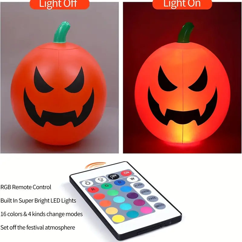 Remote Glow: Illuminated Inflatable Pumpkin