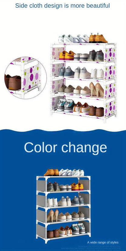 Keep your footwear in check with this multi-layer plastic storage shoe rack
