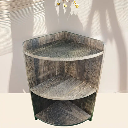 Vintage Solid Wood Corner Cabinet - Multi-Layer Sundries Organizer