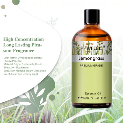 Lemongrass Essential Oil 100ml for Diffusers & Humidifiers
