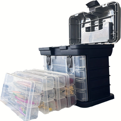 4-Tier Portable Fishing Tackle Storage Box