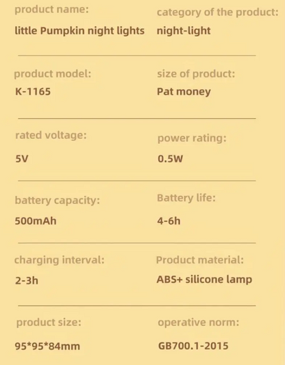 Cute Baby Pumpkin Night Lights
