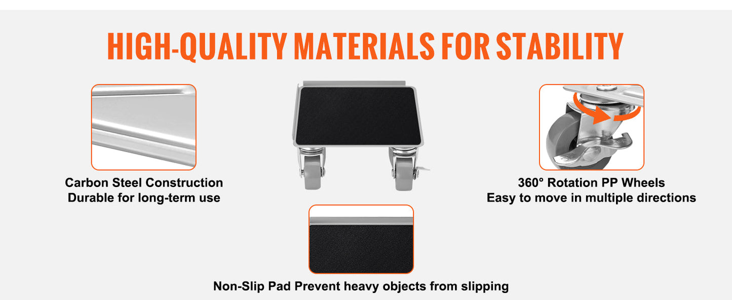 4pcs Industrial Machinery Mover - 360° Rotation, Heavy Furniture Transport