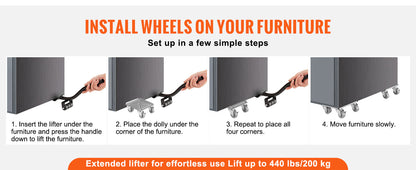 4pcs Industrial Machinery Mover - 360° Rotation, Heavy Furniture Transport