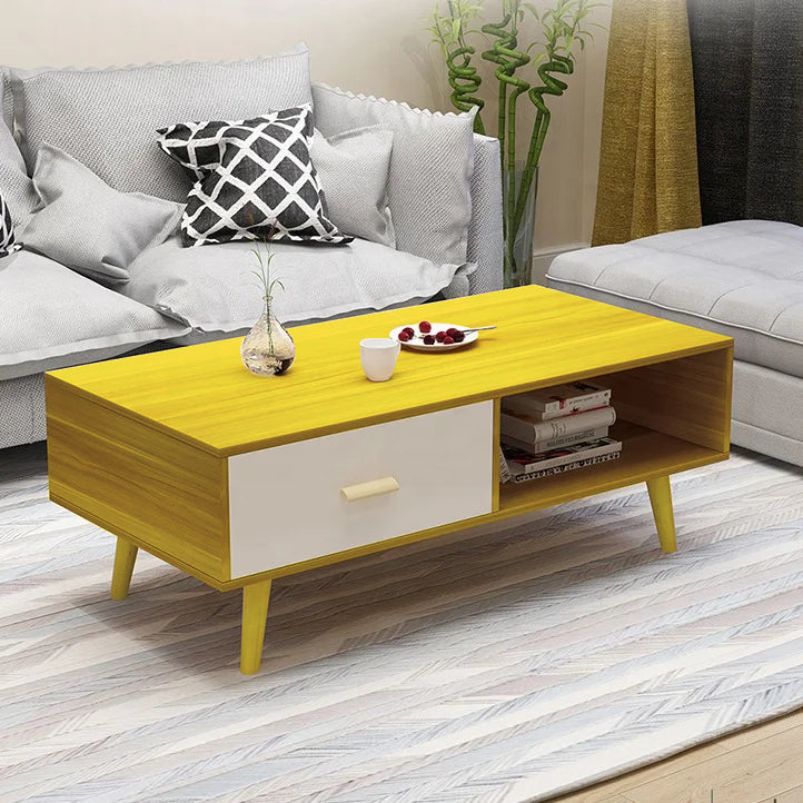Style Wooden Coffee Table Tea Table with Drawers