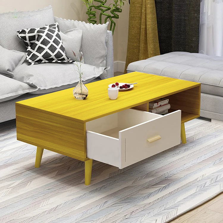 Style Wooden Coffee Table Tea Table with Drawers