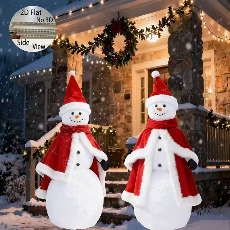 2D Flat Snowman Christmas Lawn Decoration (2pcs)