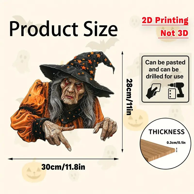 Halloween Witch Fence Decoration