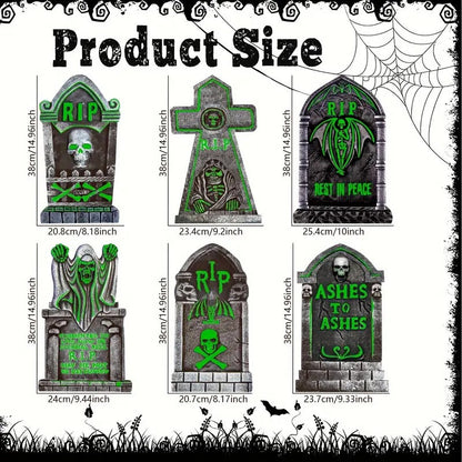 Halloween Glow Yard Signs Tombstone Set