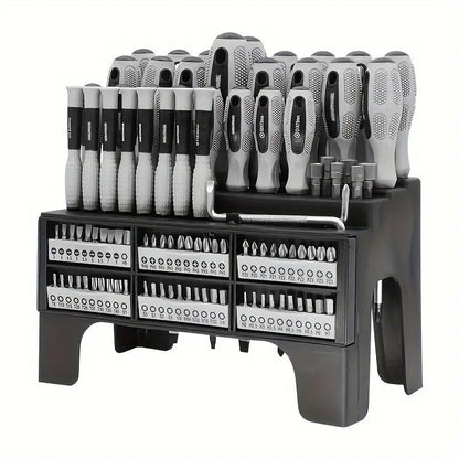100-Piece Magnetic Screwdriver Set with Rack