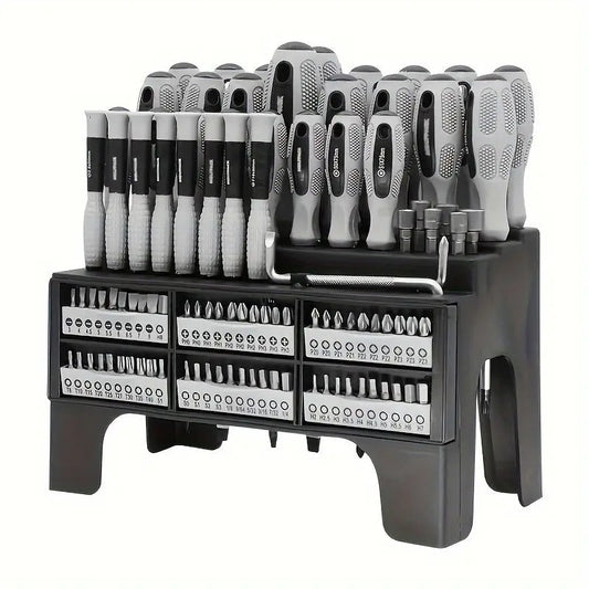 100-Piece Magnetic Screwdriver Set with Rack