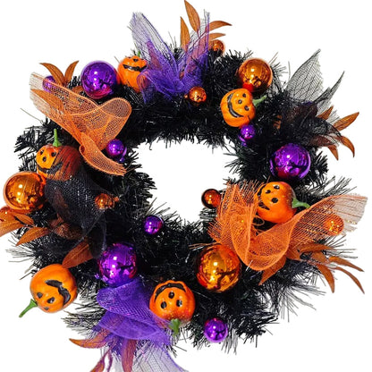 Halloween Pumpkin Wreath Door Decoration