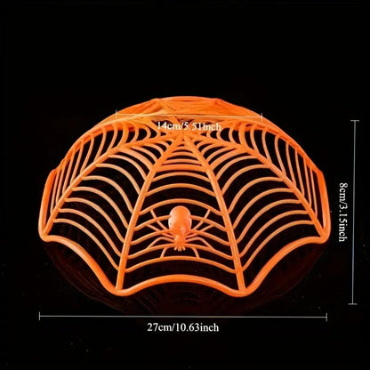 Halloween Candy Baskets Spider Web Plastic Bowls (3pcs)