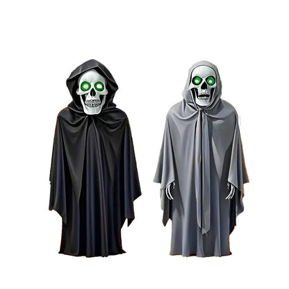 Halloween Skeleton Figurines with Glowing Eyes (2pcs)
