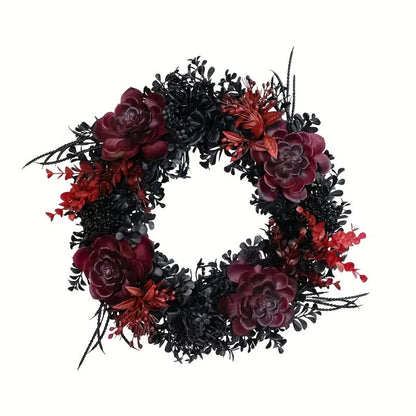 Halloween Black Red Wreath
