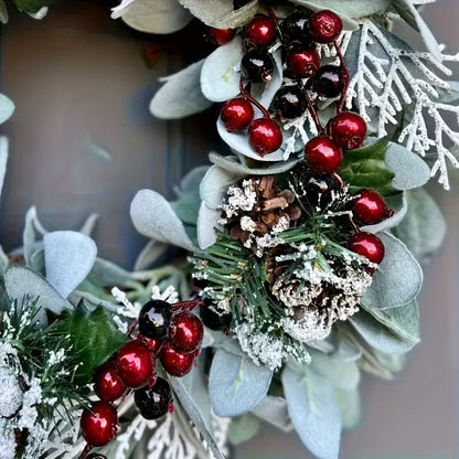 Blue-Gray Eucalyptus Wreath with Pine Cones
