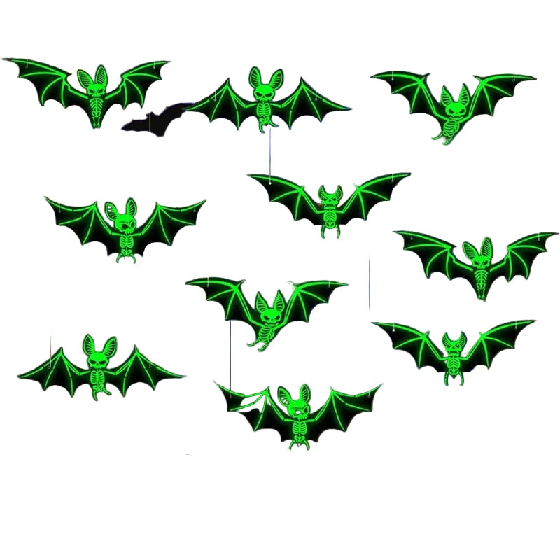 Halloween Luminous Bat Hanging Decoration Set (24pcs)