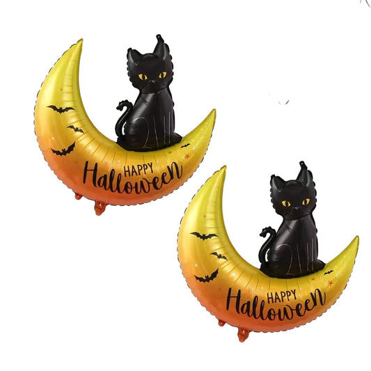 Black Cat Moon Balloons Halloween Party Set (2pcs)