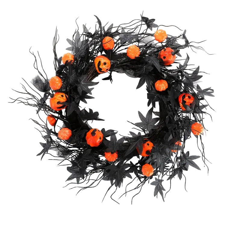 Halloween Pumpkin Wreath Door Hanging Decoration