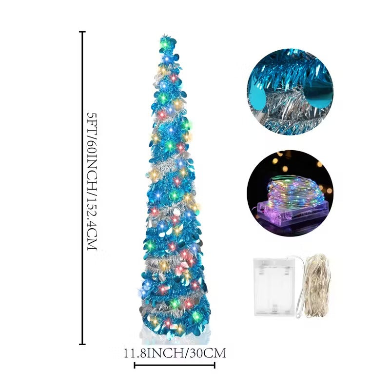 Blue Silver Foil Christmas Tree