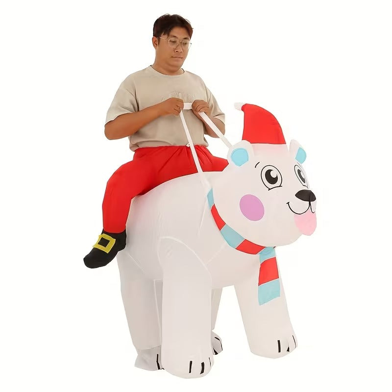 White Bear Inflatable Costume Adult Unisex