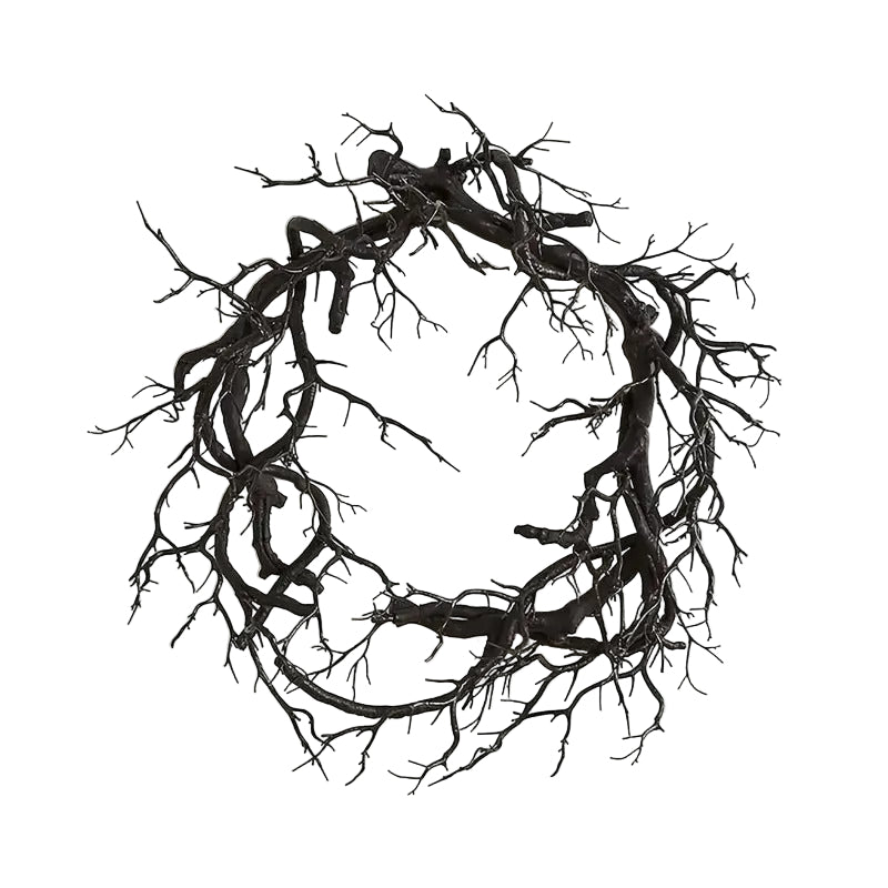 Halloween Wreath with Pre-Lit Black Art Deco