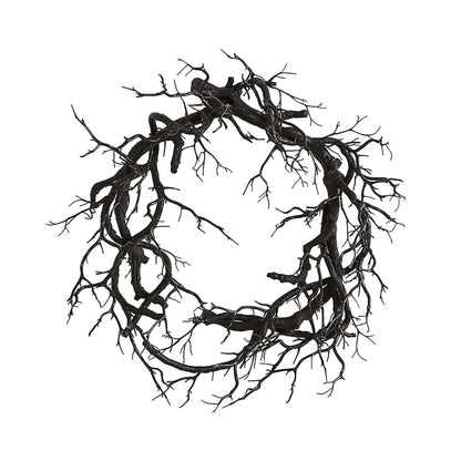 Halloween Wreath with Pre-Lit Black Art Deco
