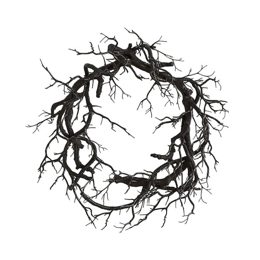 Halloween Wreath with Pre-Lit Black Art Deco