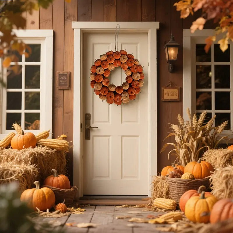 Halloween Harvest Pumpkin Wreath