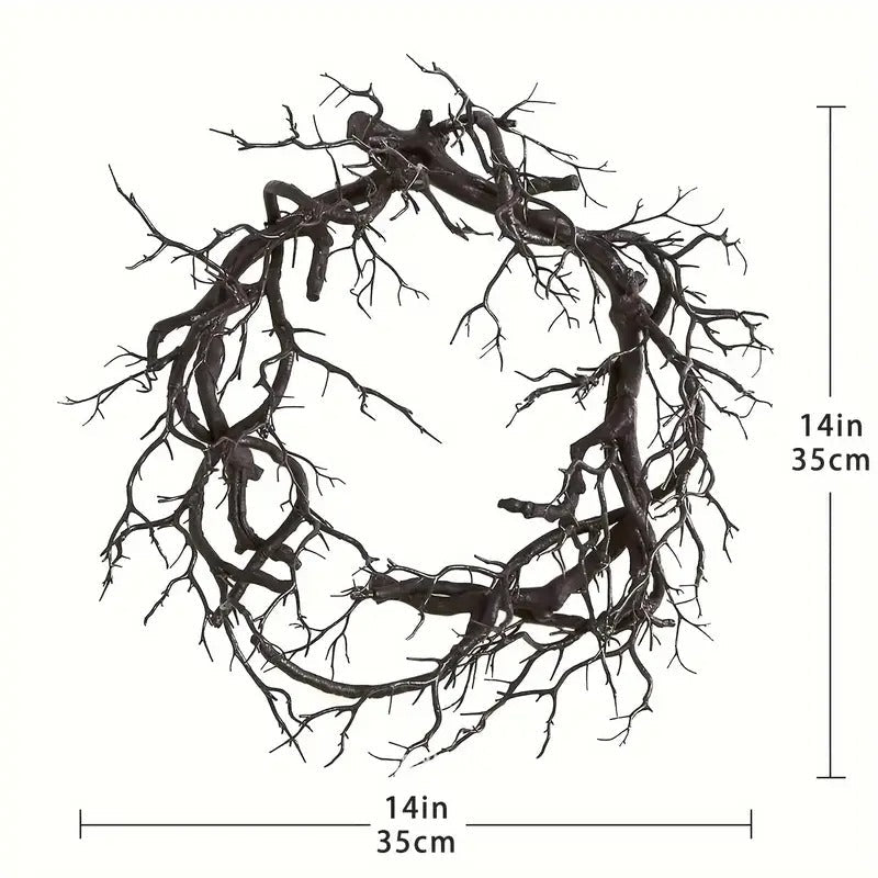 Halloween Wreath with Pre-Lit Black Art Deco