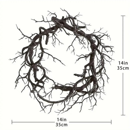 Halloween Wreath with Pre-Lit Black Art Deco