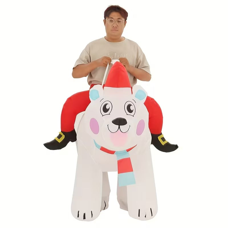 White Bear Inflatable Costume Adult Unisex