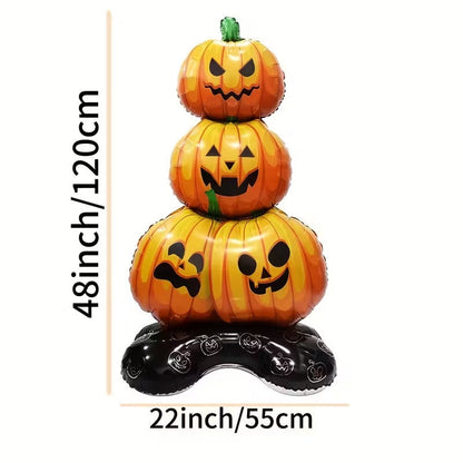 Halloween Witch Hat Pumpkin Cat Balloon Decor Set