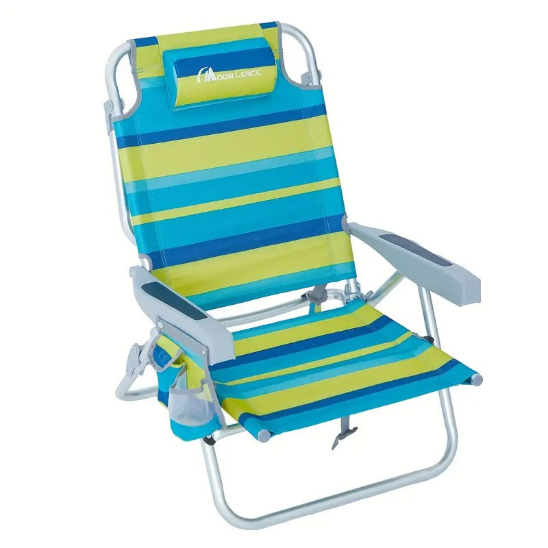 Beach Chair Foldable Outdoor Seat with Armrests