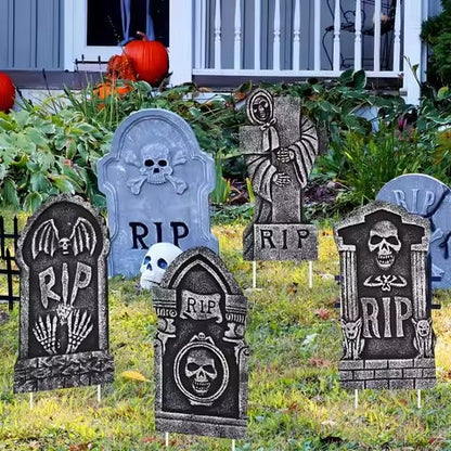 Halloween Tombstones Outdoor Graveyard Yard Signs with Stakes
