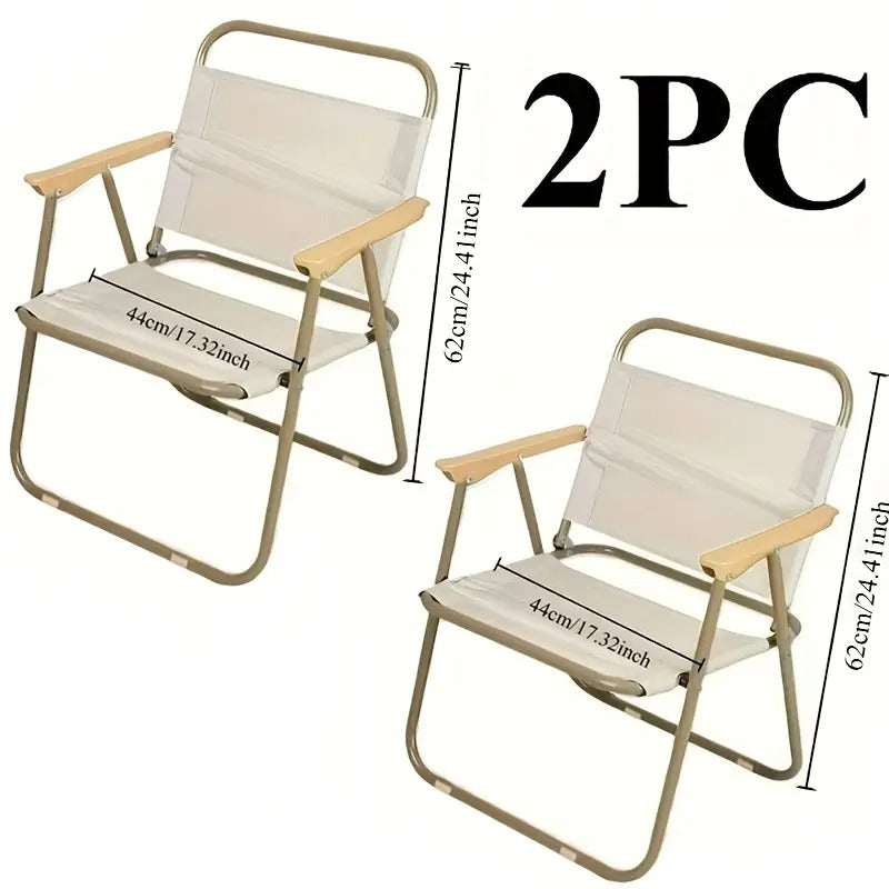 Folding Chairs Set of 2 Steel Frame