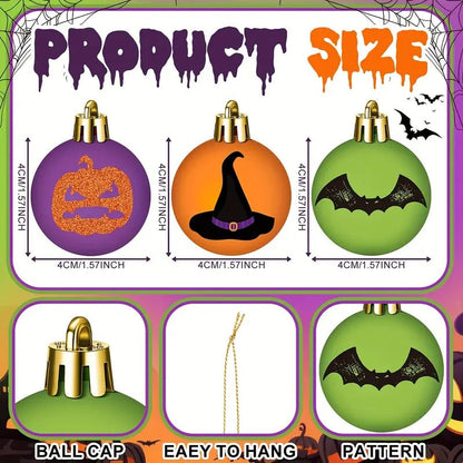 Halloween Tree Ornaments Spooky Baubles Set (24pcs)