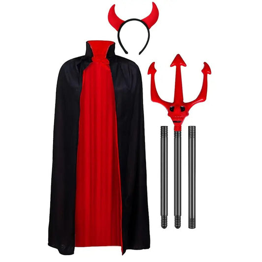 Halloween Devil Cloak Costume Set (3pcs)