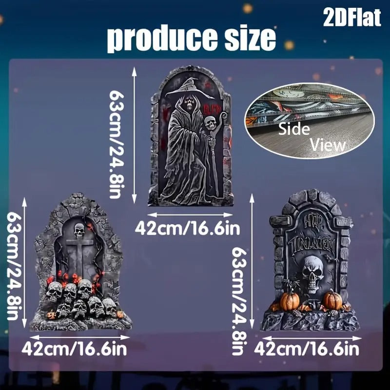 Halloween Tombstone Yard Set 6pcs with 12 Stakes