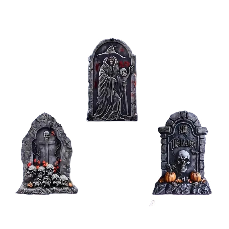Halloween Tombstone Yard Set 6pcs with 12 Stakes