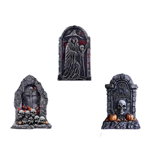 Halloween Tombstone Yard Set 6pcs with 12 Stakes