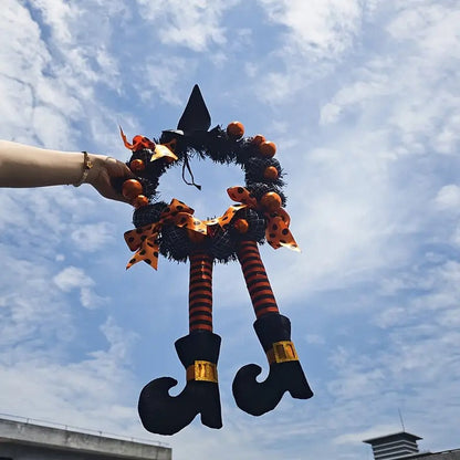 Halloween Wreath Door Hanging Pumpkin Skull Garland