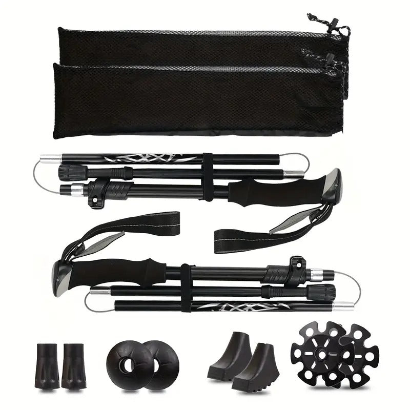 Trekking Poles Aluminum Alloy Quick Lock Hiking Sticks (2pcs)