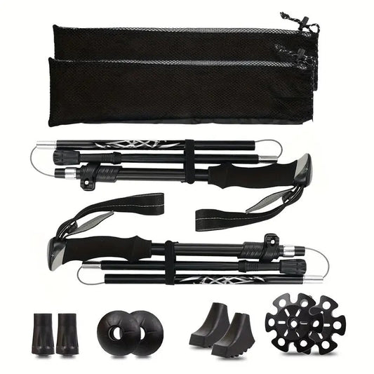 Trekking Poles Aluminum Alloy Quick Lock Hiking Sticks (2pcs)